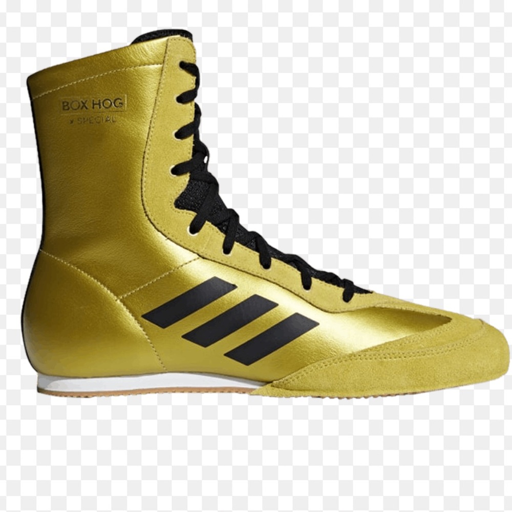Adidas Yellow High-Top Boxing Shoes Box Hog X Special Gold Metallic 12